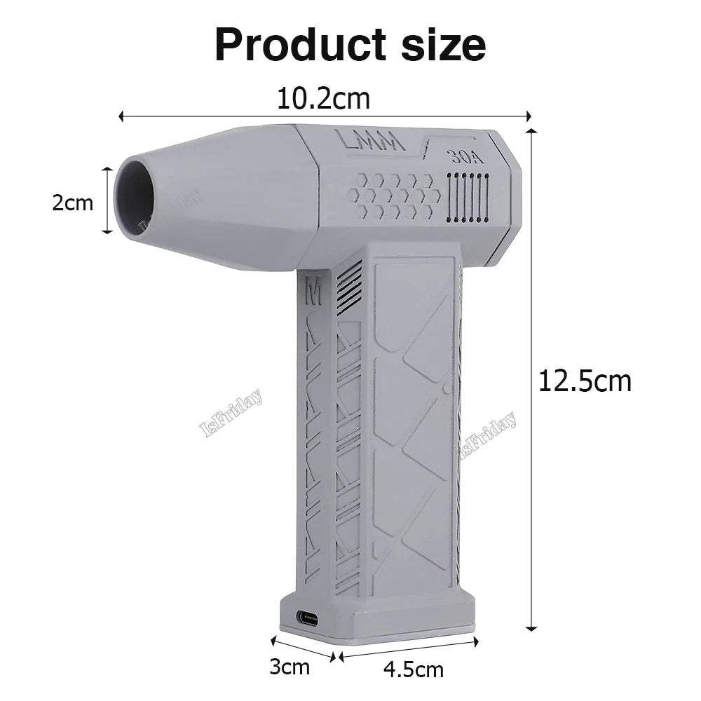 Mini Turbo Jet Fan 130000RPM Wind Speed 52M/S Brushless Motor Handheld Duct Fan High-Performance Cyclone Turbo Electric Blower