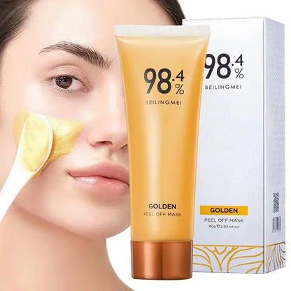 Gold Foil Peel-Off Mask Peel off Anti-Wrinkle Face Mask 98.4% Beilingmei Gold Mask Facial for Deeply Cleans Moisturizing