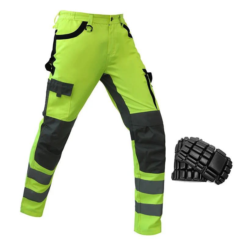 Reflective Suits for Work in Winter 3 in 1 Hi Vis Workwear Waterproof Jacket with Linner and Working Pants Men Reflective Set