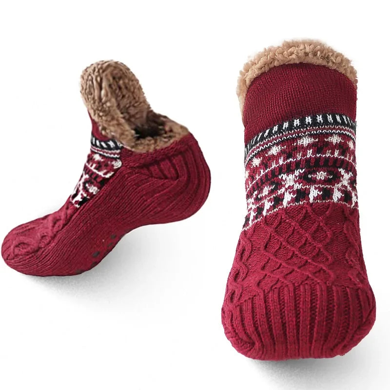 Winter Snow Socks Men Thicken Warm Home Bedroom Socks Slippers Man Non-Slip Foot Warmer Carpet Knitted Socks Calcetines Hombre