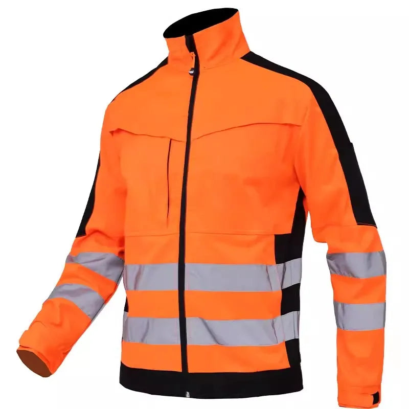 Hi Vis Work Clothes Working Suit for Man Mechanic 3 in 1 Winter Reflective Jacket Men for Work with Detachable Cotton Linner